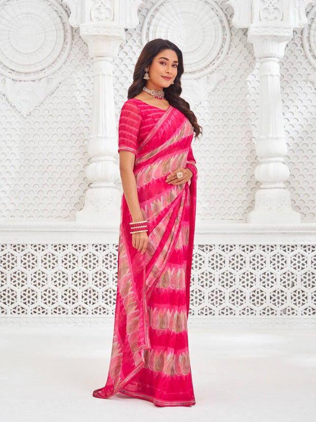 modern designer print georgette saree