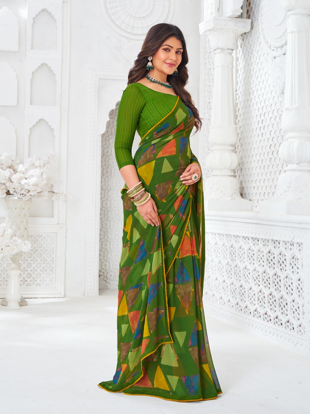  contemporary designer print saree