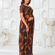  abstract designer georgette saree