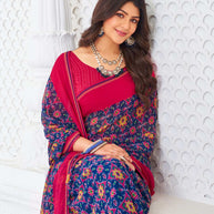  elegant party wear printed saree