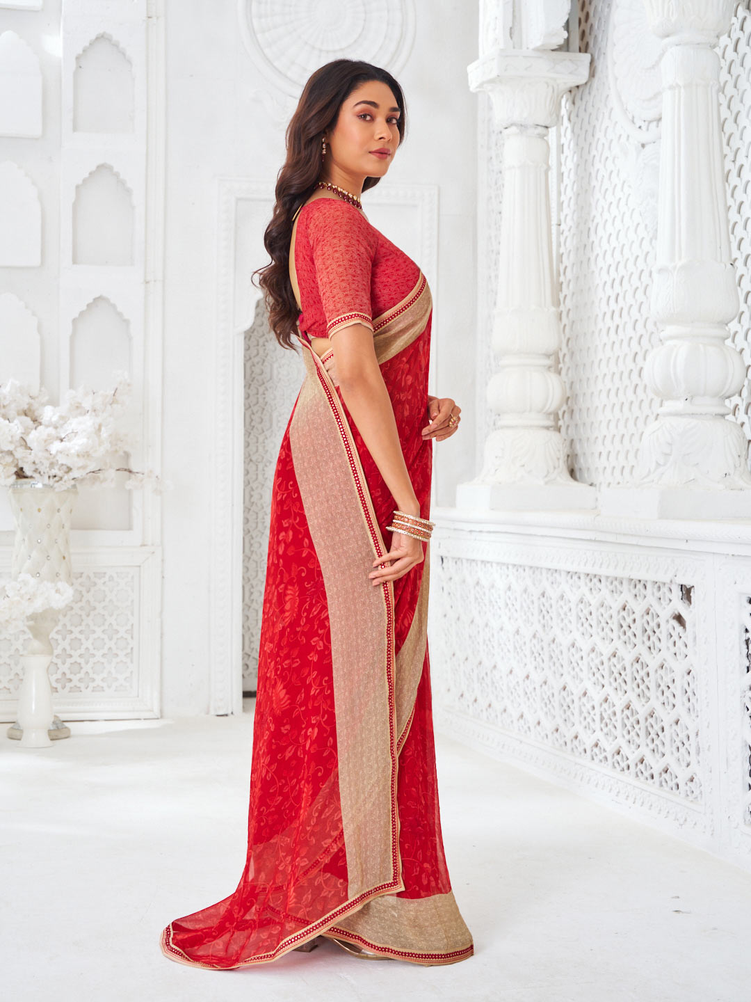  classic floral designer saree 