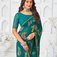 trendy floral saree 