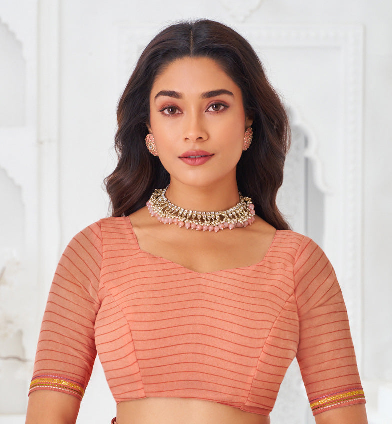Laxmipati Kamya Orange Georgette Floral Printed Saree
