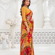 modern designer print georgette saree