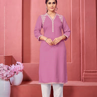 Laxmipati K169-1 Spun Cotton Base Purple Kurti