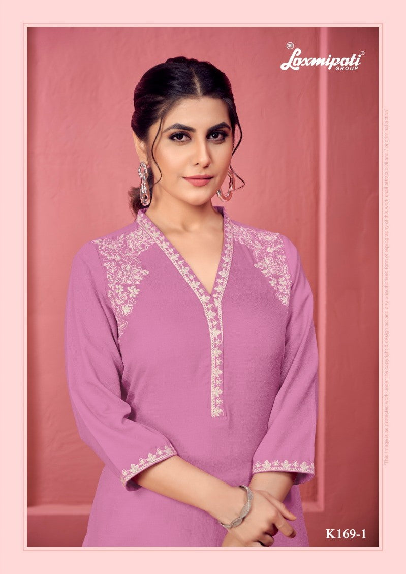 Laxmipati K169-1 Spun Cotton Base Purple Kurti