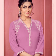 Laxmipati K169-1 Spun Cotton Base Purple Kurti