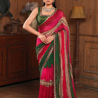 Laxmipati Ishita Multicolor Striped Printed Georgette Saree