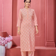 Laxmipati K199-2 Spun Cotton Base Light Pink Kurti With Pant