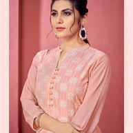 Laxmipati K199-2 Spun Cotton Base Light Pink Kurti With Pant