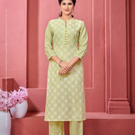 Laxmipati K199-4 Spun Cotton Base Light Green Kurti With Pant