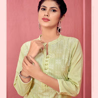 Laxmipati K199-4 Spun Cotton Base Light Green Kurti With Pant