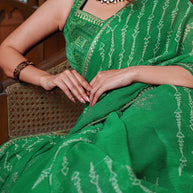 Laxmipati Anaya Green Chiffon Saree with Geometric Prints