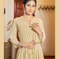 Laxmipati Hum Dum Floral Print Georgette Anarkali Kurta in Lime Yellow Color