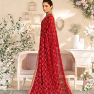 Laxmipati RaangSaaz Red Georgette Saree with Floral Embroidery