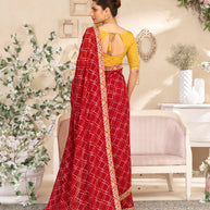 Laxmipati RaangSaaz Red Georgette Saree with Floral Embroidery