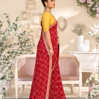 Laxmipati RaangSaaz Red Georgette Saree with Floral Embroidery
