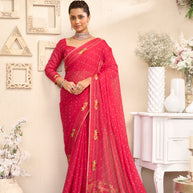 Laxmipati RaangSaaz Pink Chiffon Saree with Floral Embroidery