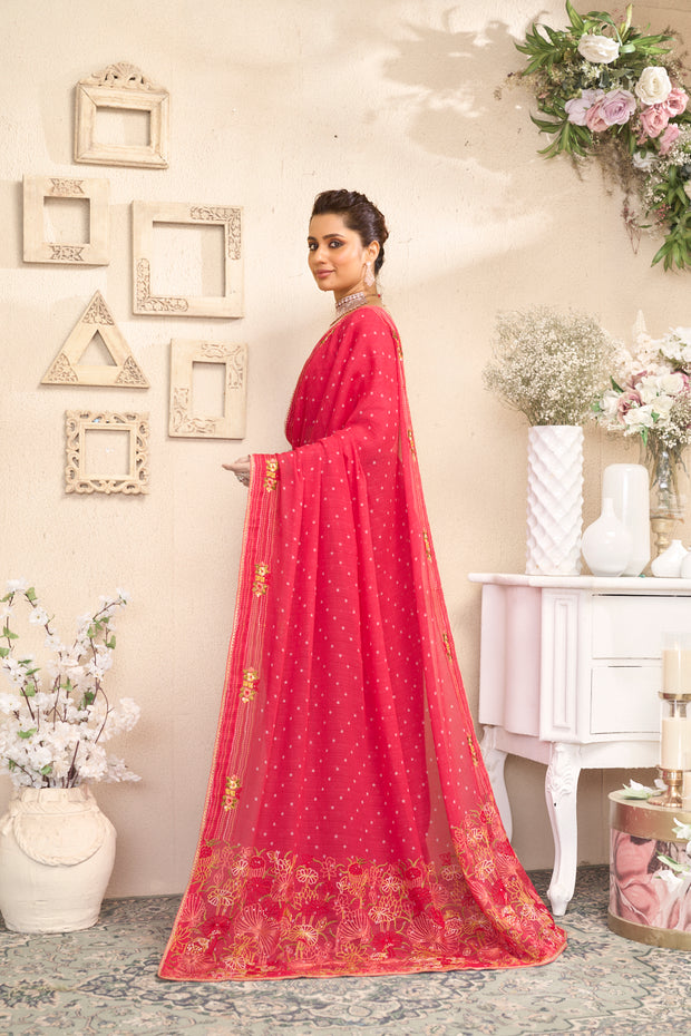 Laxmipati RaangSaaz Pink Chiffon Saree with Floral Embroidery