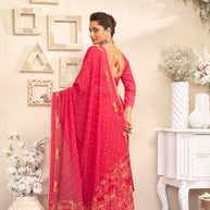 Laxmipati RaangSaaz Pink Chiffon Saree with Floral Embroidery