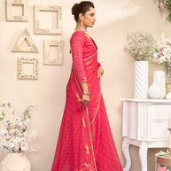 Laxmipati RaangSaaz Pink Chiffon Saree with Floral Embroidery