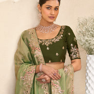 Laxmipati RaangSaaz Pastel Green Saree with Floral Embroidery