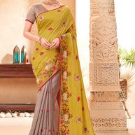 Laxmipati Rasili K-044 Satin Yellow Saree