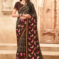Laxmipati Rasili K-048 Chiffon Brown Saree