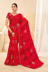 Laxmipati Rasili K-083 Chiffon Red Saree