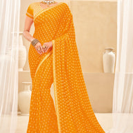 Laxmipati Rasili K-085 Georgette Mustard Saree