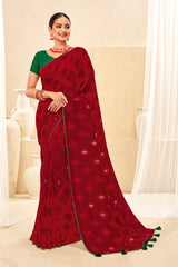 Laxmipati Rasili K-086 Art Silk Maroon Saree