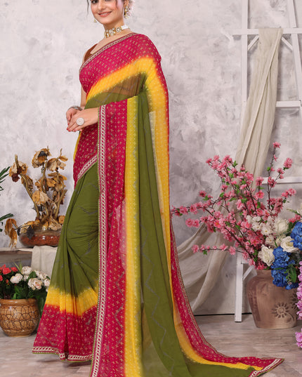 Laxmipati k-091 Chiffon Multicolor sarees