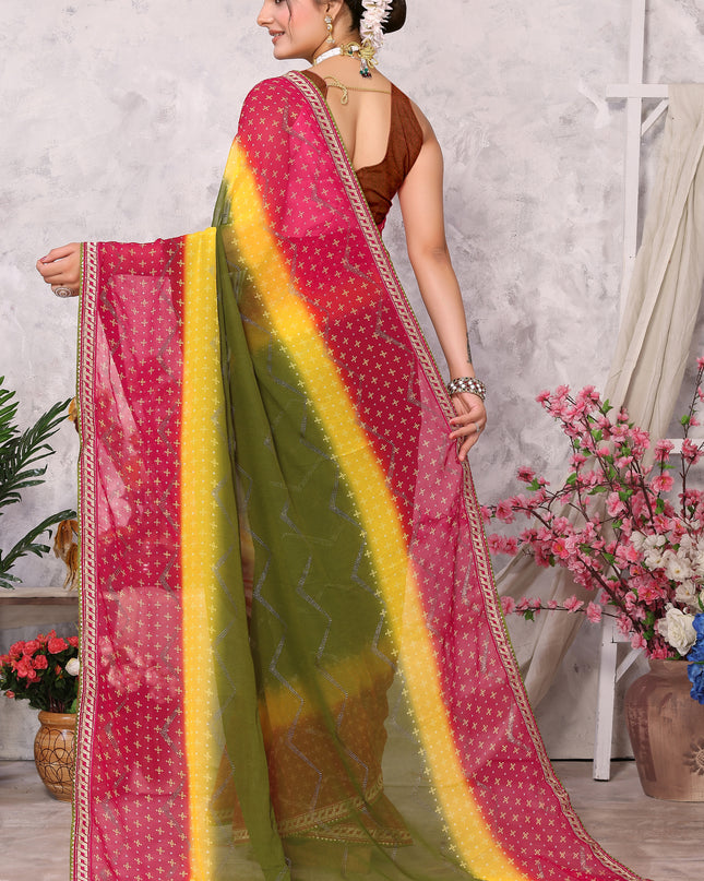 Laxmipati k-091 Chiffon Multicolor sarees