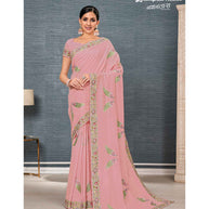 Laxmipati Nayantara  K-182 Jugoo Taspa Pink  Saree