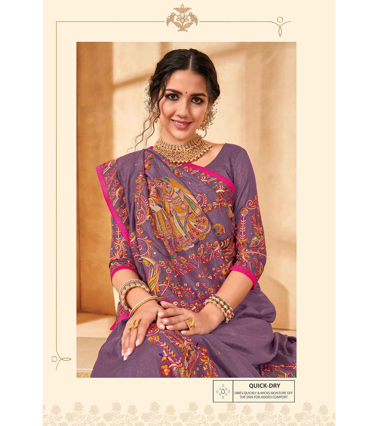 Laxmipati Manmohini K-184 Tangail Silk Purple Saree