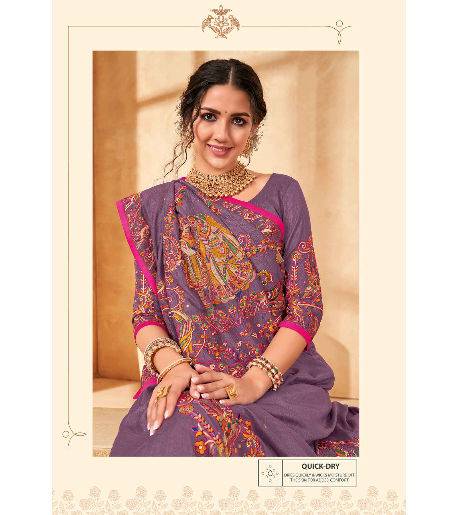 Laxmipati Manmohini K-184 Tangail Silk Purple Saree