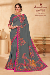 Laxmipati 9Color K-189 Silk Base Grey Saree