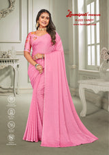 Laxmipati 9Color K-222 Satin Chiffon Pink Saree