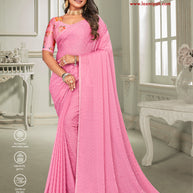 Laxmipati 9Color K-222 Satin Chiffon Pink Saree