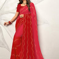 Laxmipati Barbie K-238 Satin silk,padding Red Saree