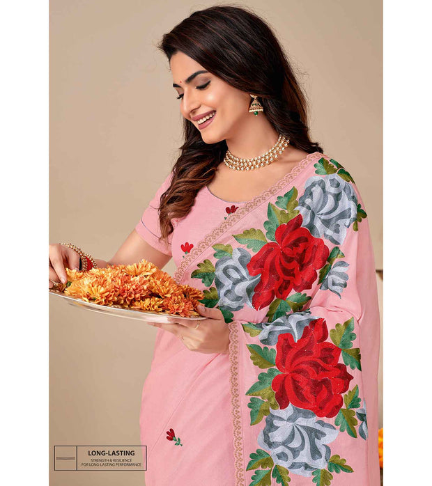 Laxmipati POSHAK K-316 Jugnu Silk Baby Pink Saree