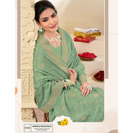 Laxmipati POSHAK K-319 Silk With Smoke Pista Green Saree