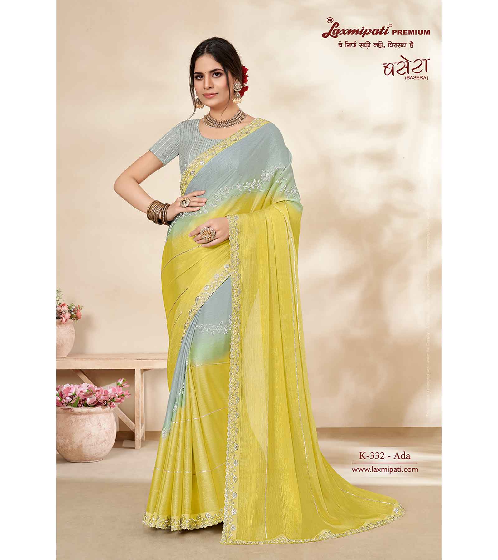 Laxmipati BASERA K-332 Chiffon With Tasab Multicolor Saree