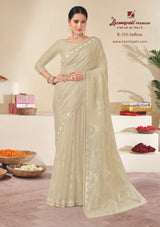 Laxmipati Adita K-335 Organza White Saree