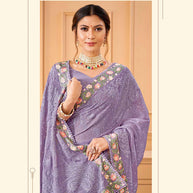 Laxmipati JHUMKA K-354 Chiffon Lavender Saree