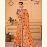 Laxmipati JHUMKA K-356 Chiffon Peach Saree