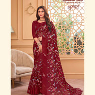 Laxmipati JHUMKA K-357 Delux Silk Maroon Saree