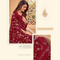 Laxmipati JHUMKA K-357 Delux Silk Maroon Saree