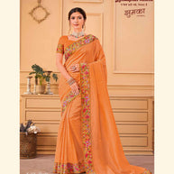 Laxmipati JHUMKA K-358 Organza Pattern Orange Saree