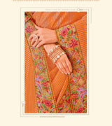 Laxmipati JHUMKA K-358 Organza Pattern Orange Saree